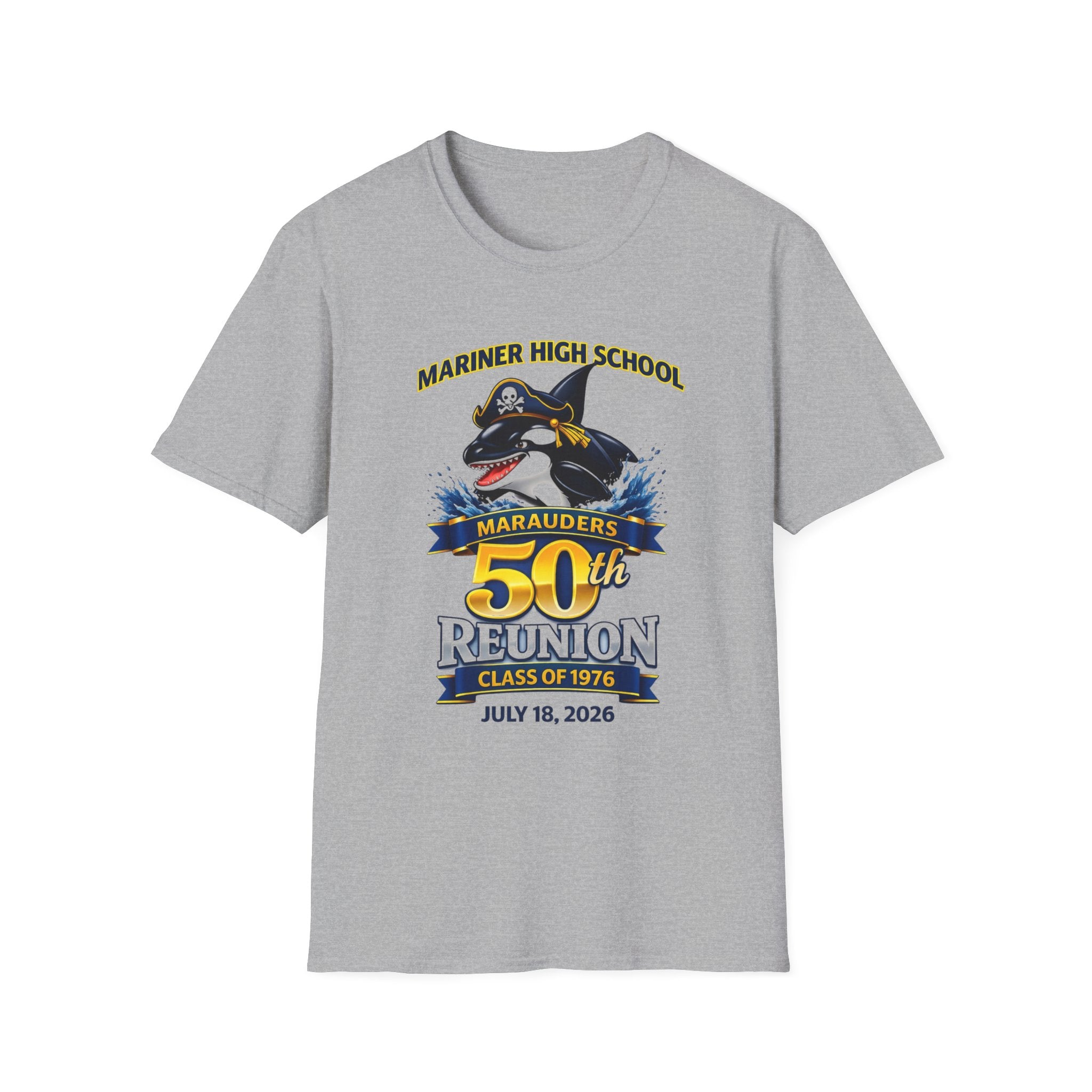 Reunion T-Shirt - Mariner High School Marauders 50th Class of 1976 (July 18, 2026)