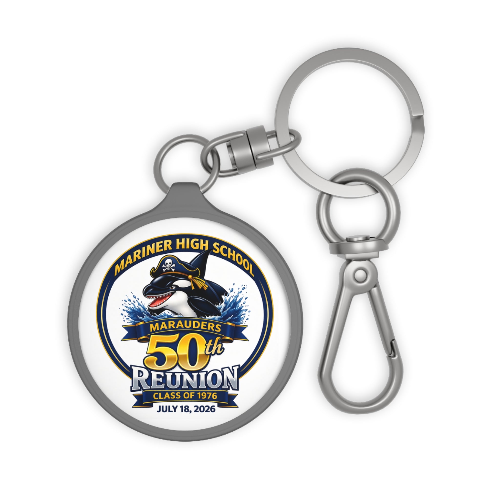 50th Reunion Keyring Tag — Mariner High School Marauders Class of 1976